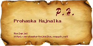Prohaska Hajnalka névjegykártya